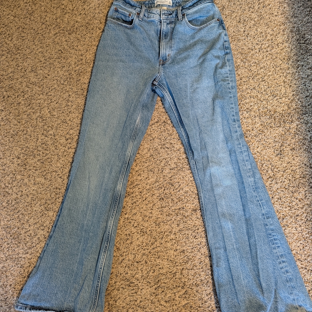 Abercrombie & Fitch Blue Flare Wide Leg Jeans